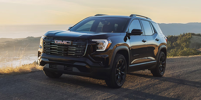 a black 2026 GMC Terrain SUV is parked outside near Medina, OH