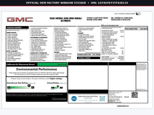 2026 GMC Sierra 3500 HD Denali Ultimate DRW