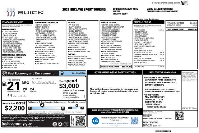 2027 Buick Enclave Sport Touring