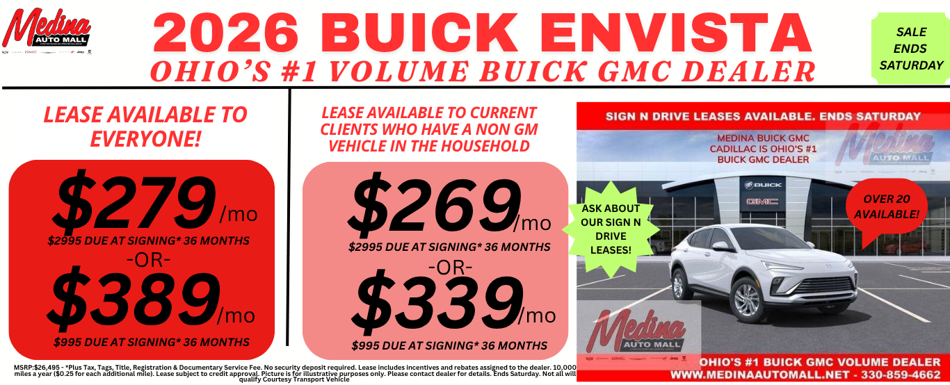 BUICK ENVISTA LEASE DEALS NEAR AKRON, CLEVELAND AND MEDINA OHIO