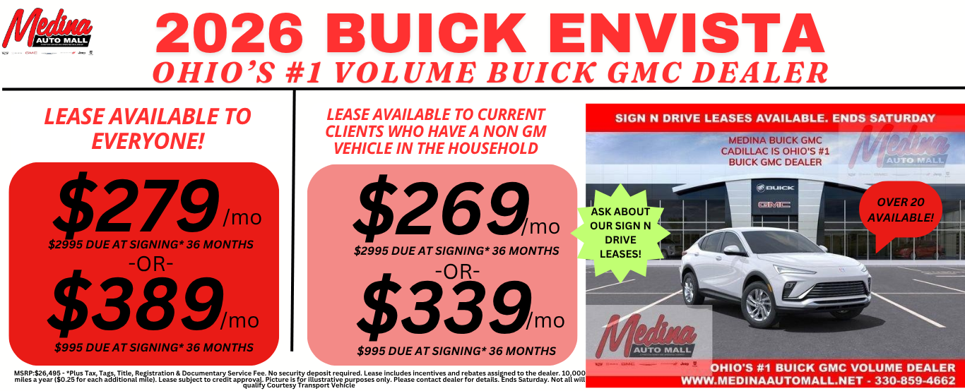 BUICK ENVISTA LEASE DEALS NEAR AKRON, CLEVELAND AND MEDINA OHIO