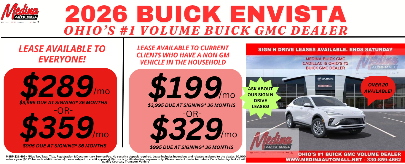 BUICK ENVISTA LEASE DEALS NEAR AKRON, CLEVELAND AND MEDINA OHIO